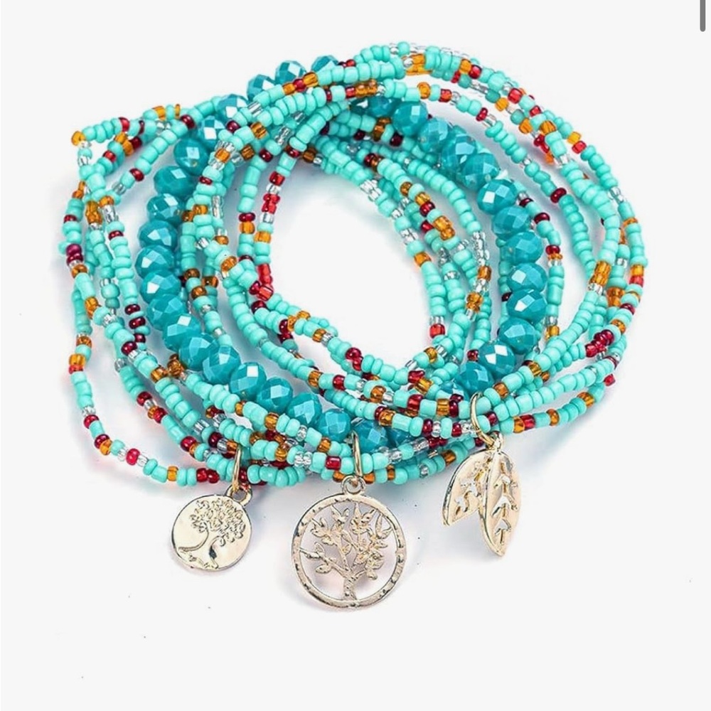 Turquoise Boho Multilayer Stackable Bracelets